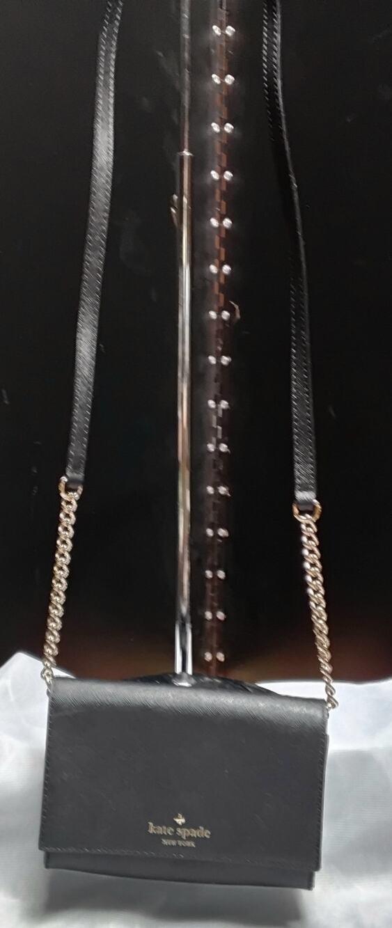 Kate  Spade New York Small black Shoulderbag Purse Gold chain hardware